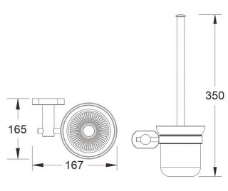 Ёршик для унитаза Shevanik SG5100T оружейная сталь